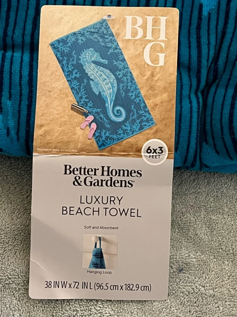 Better Homes and Gardens Luxury Seahorse Beach Towel